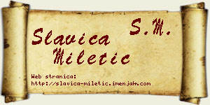 Slavica Miletić vizit kartica